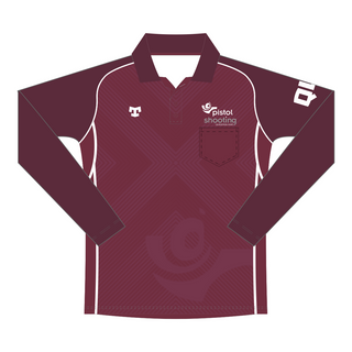 Pistol Shooting QLD Long Sleeve Polo with pocket