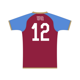 UQ Rebels reversible tee maroon back