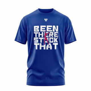 Been there stuck that tee front blue small