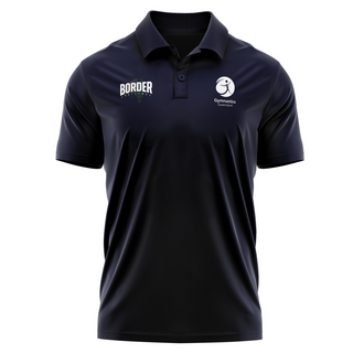 Border challenge navy polo front